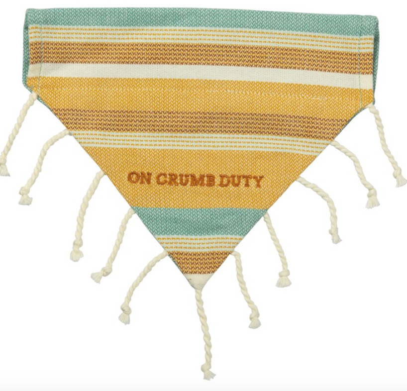 Slip-Over Collar Dog Bandana on crumb duty