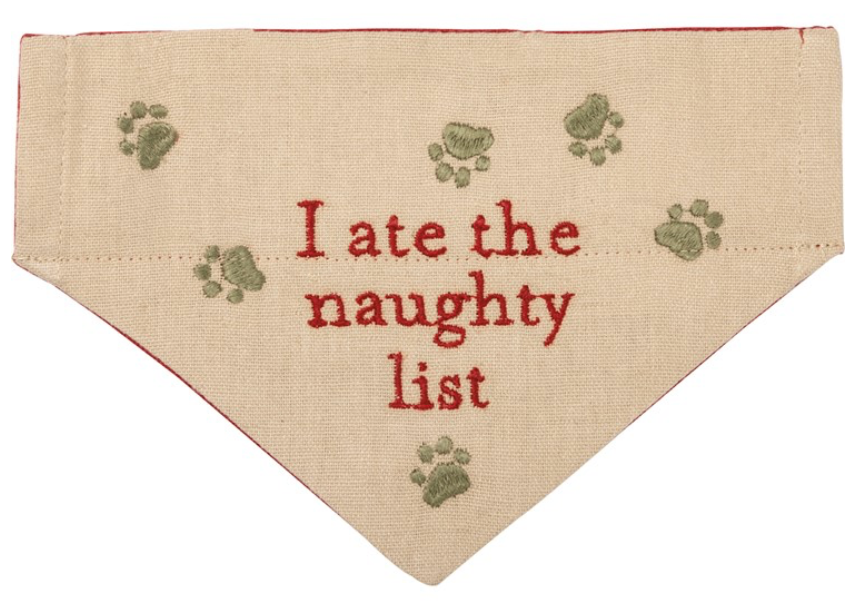 Slip-Over Collar Dog Bandana santas favorite wiggle butt